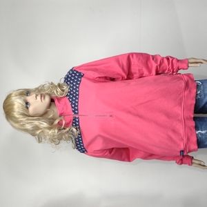 Simply Southern Hot Pink & Navy Blue Medium 1/4 zip Sweatshirt